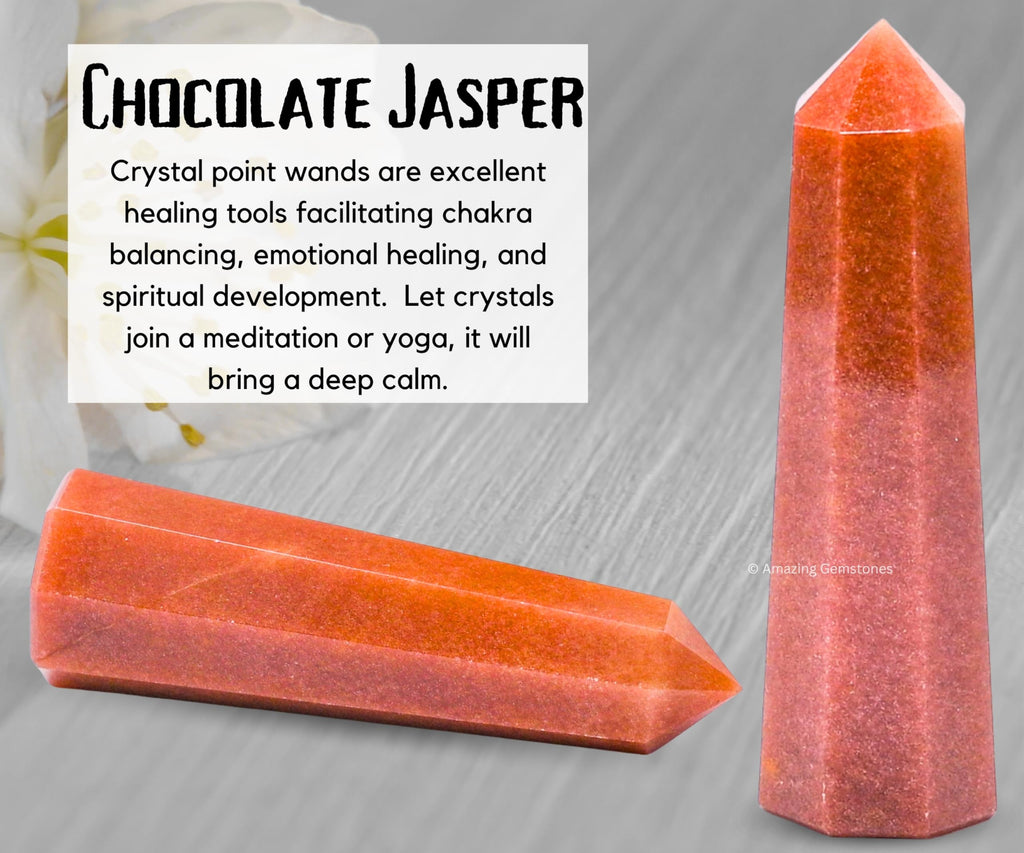Chocolate Jasper Crystal Towers ~ Natural Healing Crystal Point Obelisk for Reiki Healing and Crystal Grid (2'' to 3'' INCH)