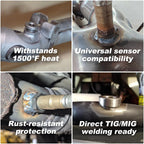 joytrace M18x1.5 Oxygen Sensor Weld Bungs & Plugs Kit (2 Bungs/2 Plugs) - Stainless Steel Welding Adapters