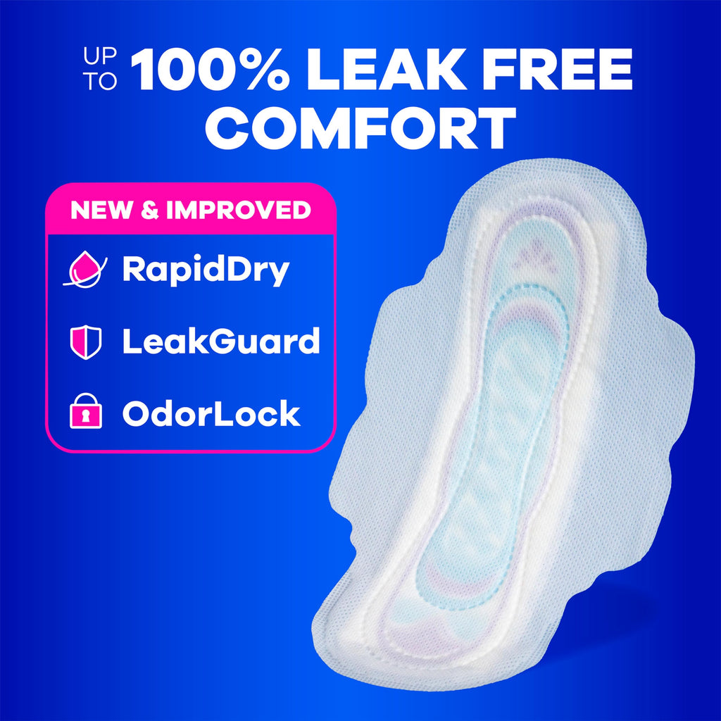 Always Ultra Thin Feminine Pads with Wings for Women, Size 3, Extra Long Super Absorbency, Unscented, Up to 100% Leak-Free Prote