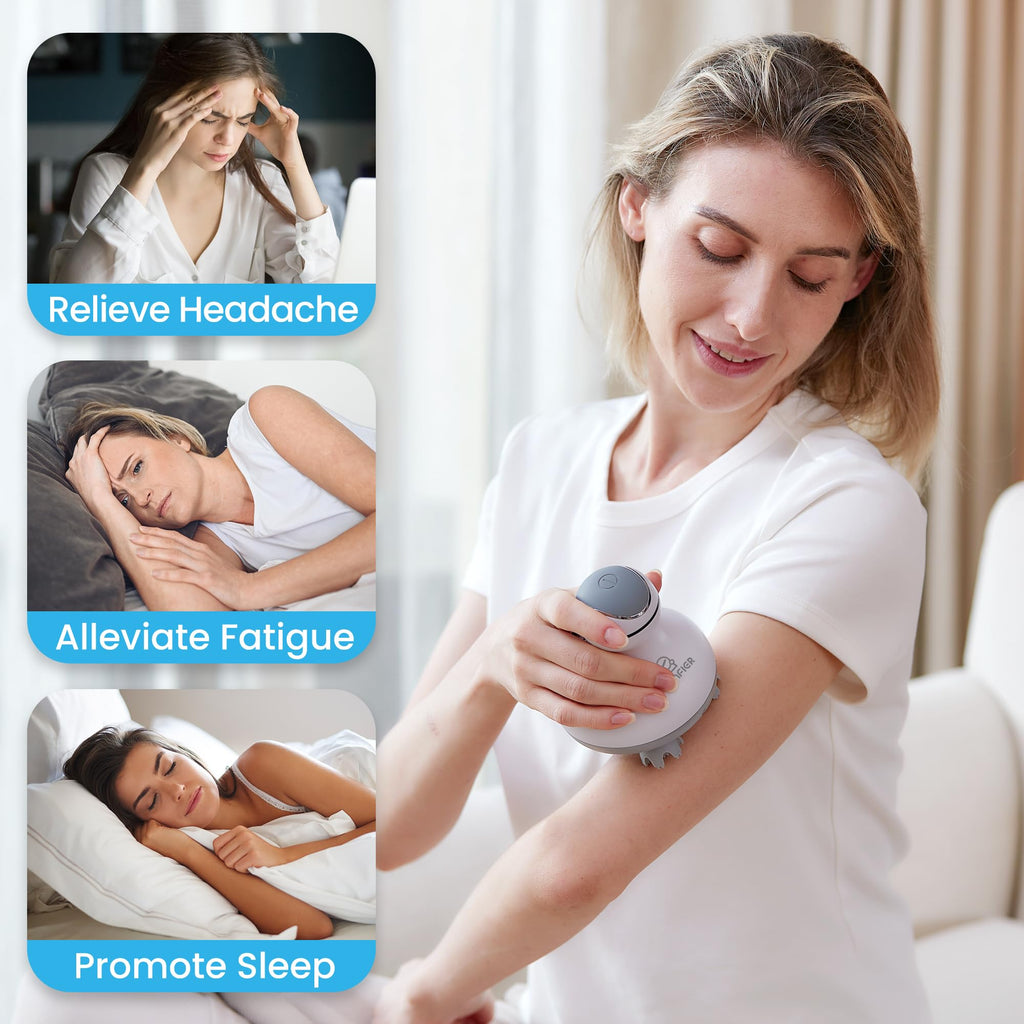 COMFIER Cordless Scalp Massager Hair Growth,Electric Head Massager Scalp Stress Relax with 8 Massage Claws,Waterproof Hair Massa