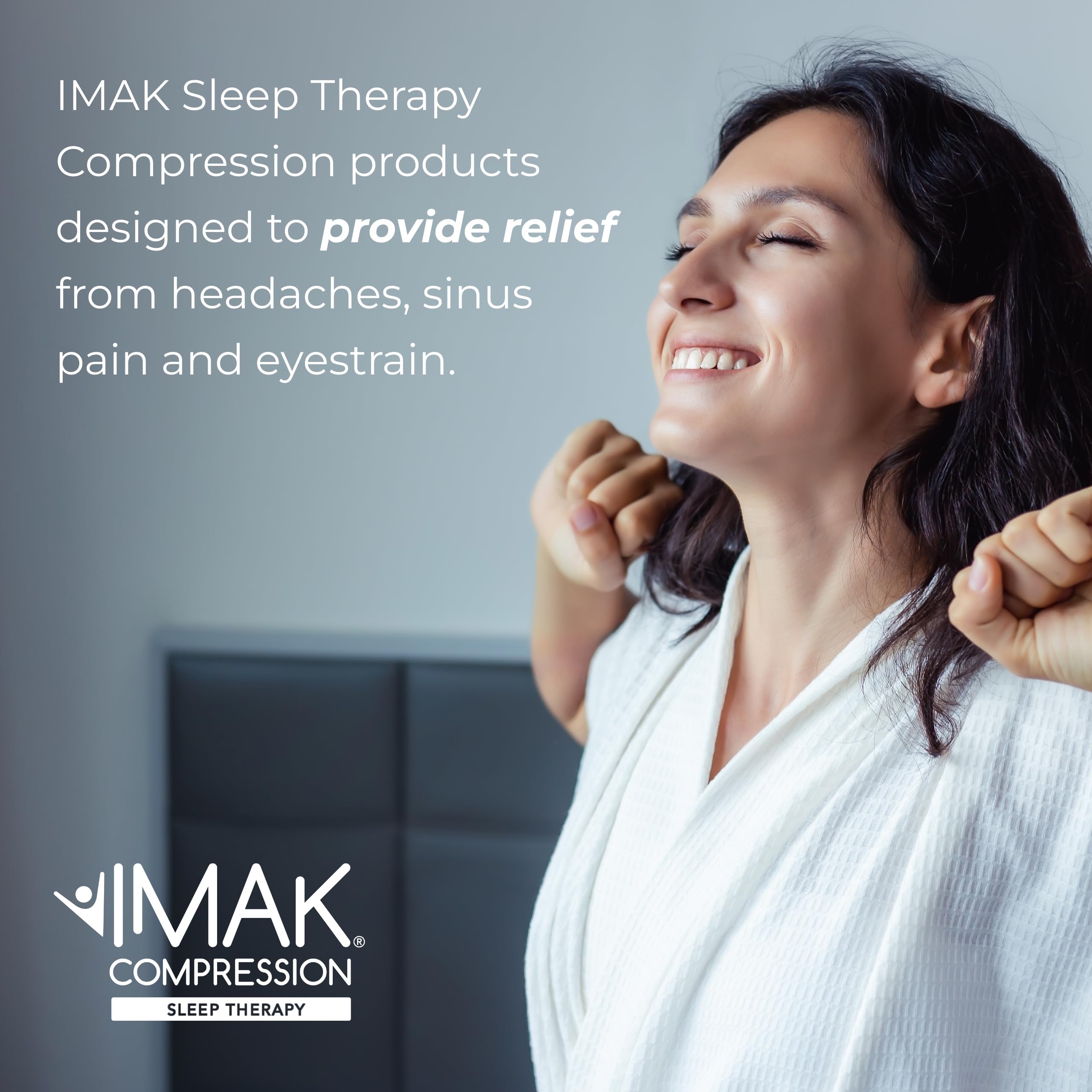 Brownmed IMAK Eye Pillow - Sleep Mask with ErgoBeads for Headache, Migraine, Puffy Eyes & Eye Strain Pain Relief