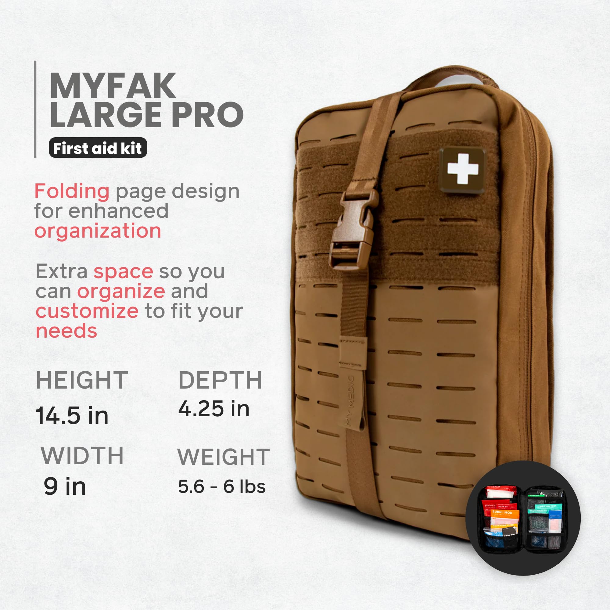 My Medic MYFAK Large Pro- HSA FSA Approved Ifak First Aid Kit - Comprehensive 200 life saving Item Medical Kit - Boat or Car Fir
