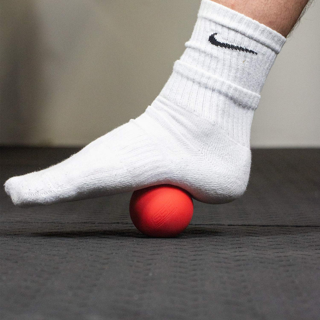 Serious Steel Fitness Massage Ball - Deep Tissue Muscle Knot Release Tool - Back, Legs, Shoulders, and More (Red Lacrosse Ball)