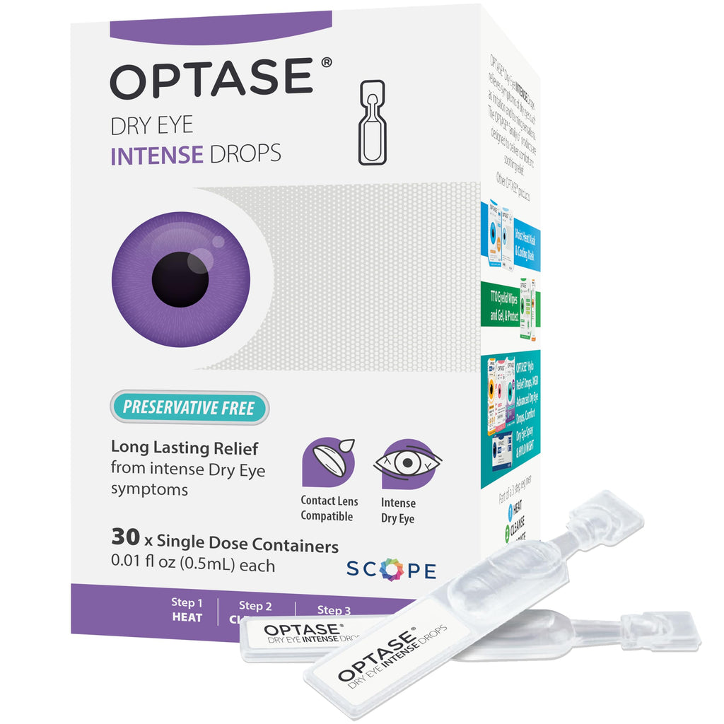 Optase Dry Eye Intense Drops, Single Dose - Preservative Free Eye Drops for Long Lasting Relief - Artificial Tears to Relieve Se