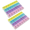 Weekly Pill Organizer - 4-Times-a-Day Pill Planner (Pack of 2) Pill Box Separates Pills & Vitamins with Daily Morning, Noon, Eve
