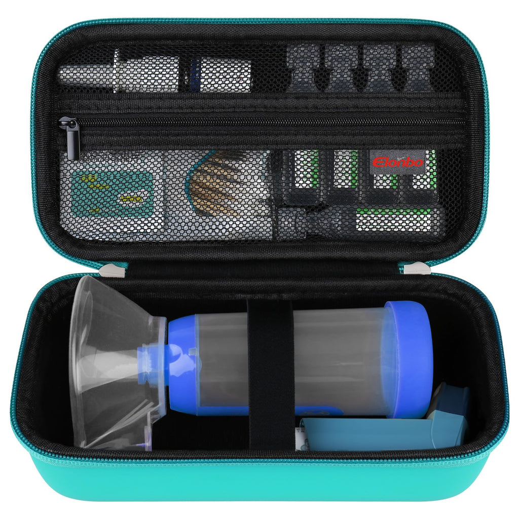 Elonbo Carrying Case for Asthma Inhaler, Inhaler Spacer for Kids and Adults, Masks, Inhaler Holder Asthma Travel Organize Bag, P