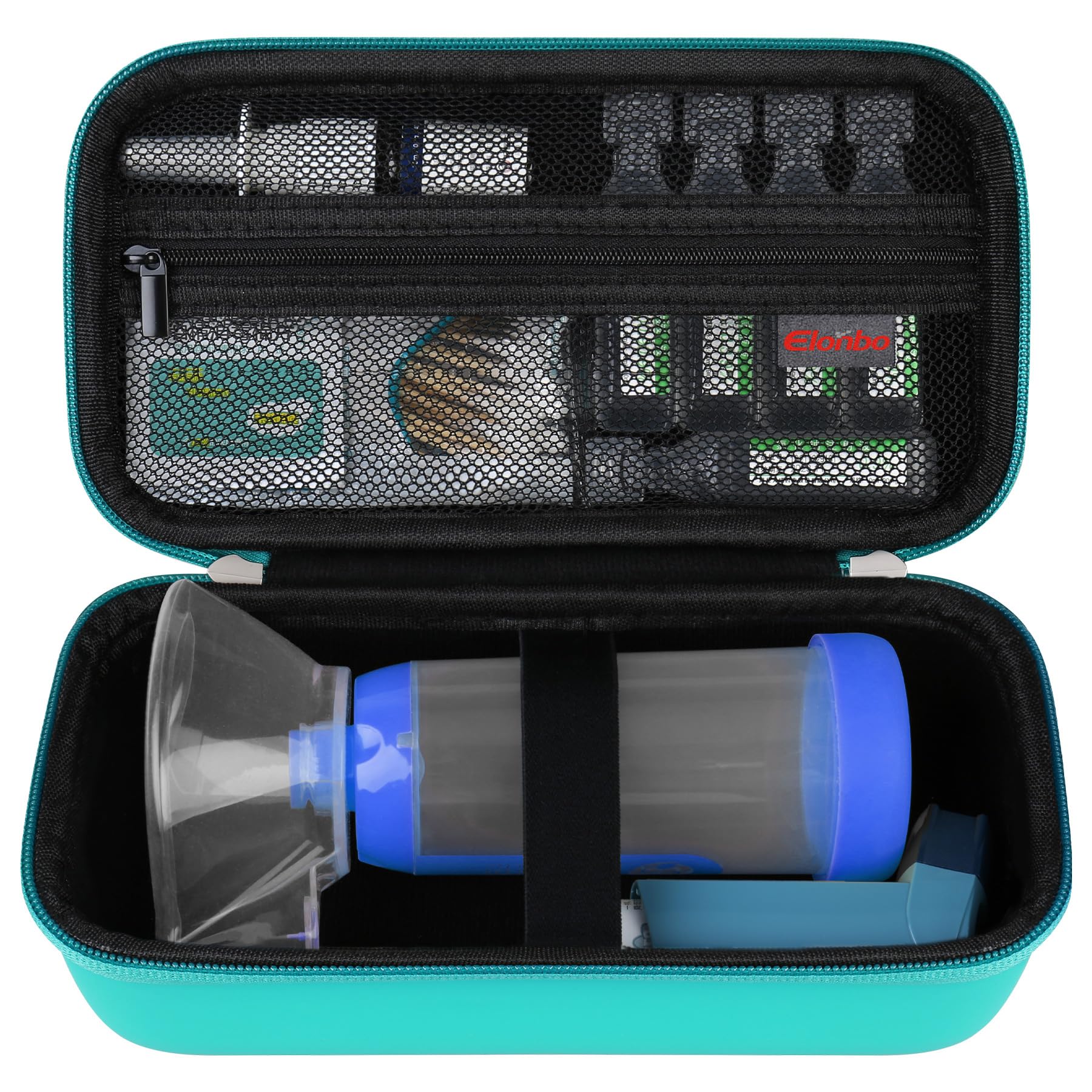 Elonbo Carrying Case for Asthma Inhaler, Inhaler Spacer for Kids and Adults, Masks, Inhaler Holder Asthma Travel Organize Bag, P