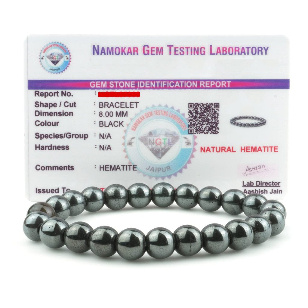 REMEDYWALA Charged Energized Certified Hematite Bracelet For Reiki, Balance Chakra, Positive Energy, Healing | Hematite Stone Br