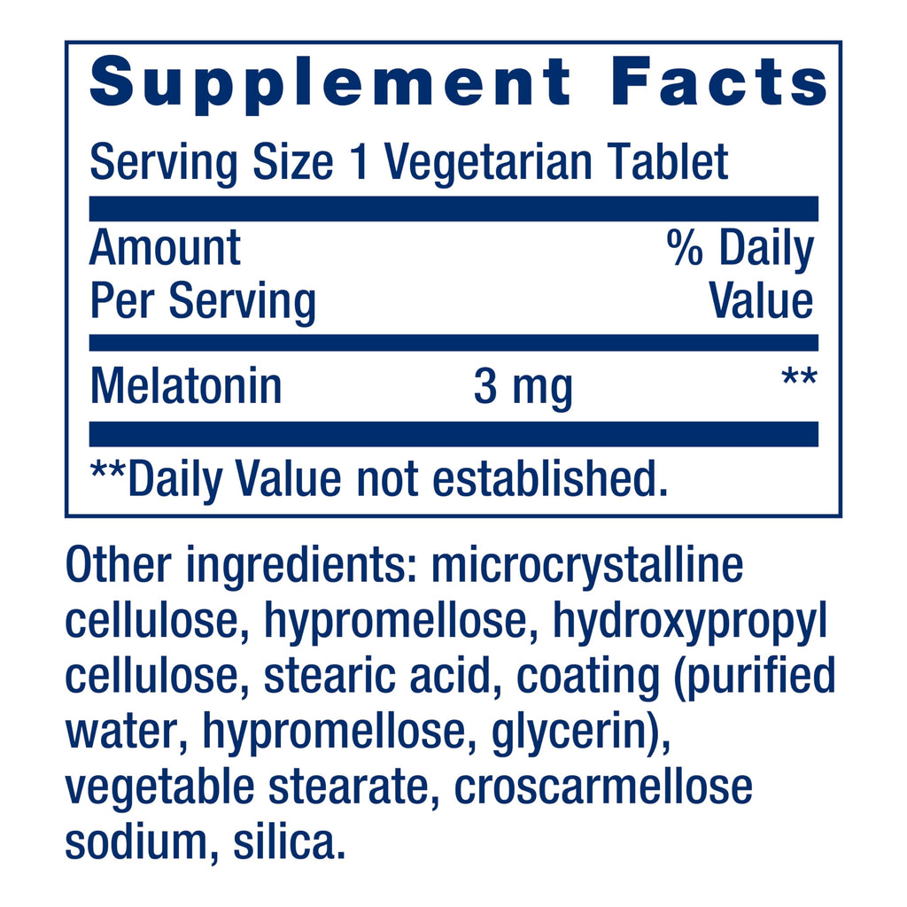 Life Extension Melatonin 6 Hour Timed Release, 3 mg, Extended-Release Formula for Optimal Sleep Support, Healthy circadian Rhyth