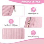 Playexen Period Bag for Teen Girls, Corduroy Sanitary Napkin Storage Bag, Menstrual Pad Pouches Tampon Holder for Purse (Pink)