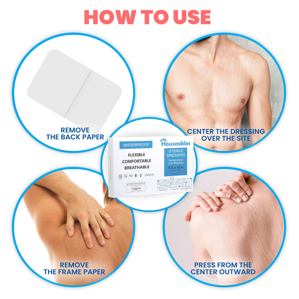 Waterproof Bandages, Transparent Film Dressing, Waterproof Bandages Post Surgical, Wound Covers For Showering, Tattoo Cover For