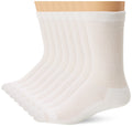MediPeds mens 8 Pair Diabetic Extra Wide Crew Socks, White, Shoe Size 6-10 US