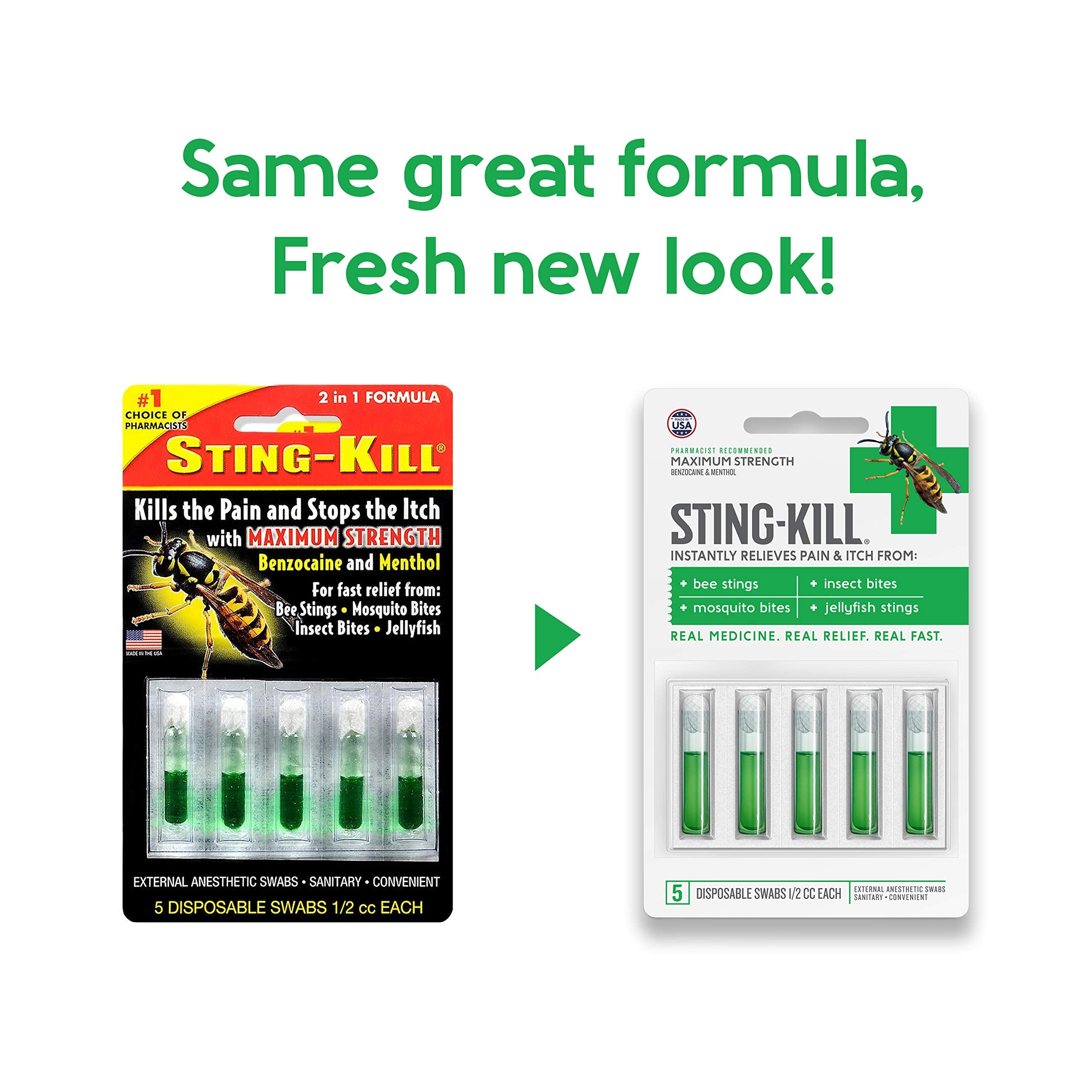 Sting-Kill Maximum Strength Disposable Swabs, 5 Count (Pack of 4)