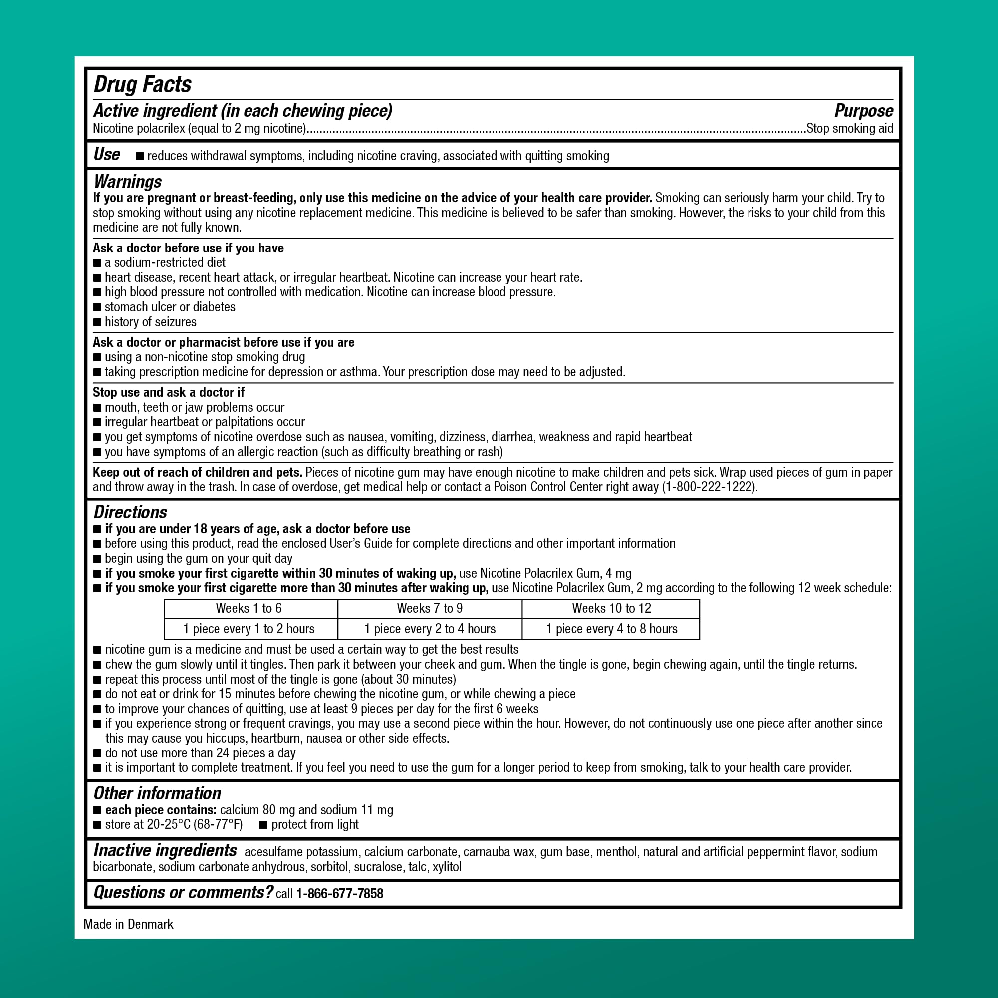 Amazon Basic Care Nicotine Polacrilex Uncoated Gum 2 mg, Arctic Mint, 310 Count