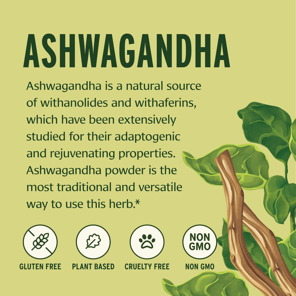 Banyan Botanicals Ashwagandha Powder - Organic Ashwagandha Root - Renowned Herbal Adaptogen for Natural Energy Support and Stres