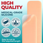 Medical Grade Silicone Scar Sheets - 6pk (5.7   x1.6   ) - Visible Difference on Surgical & Keloid Marks - Reusable C-Section Sc