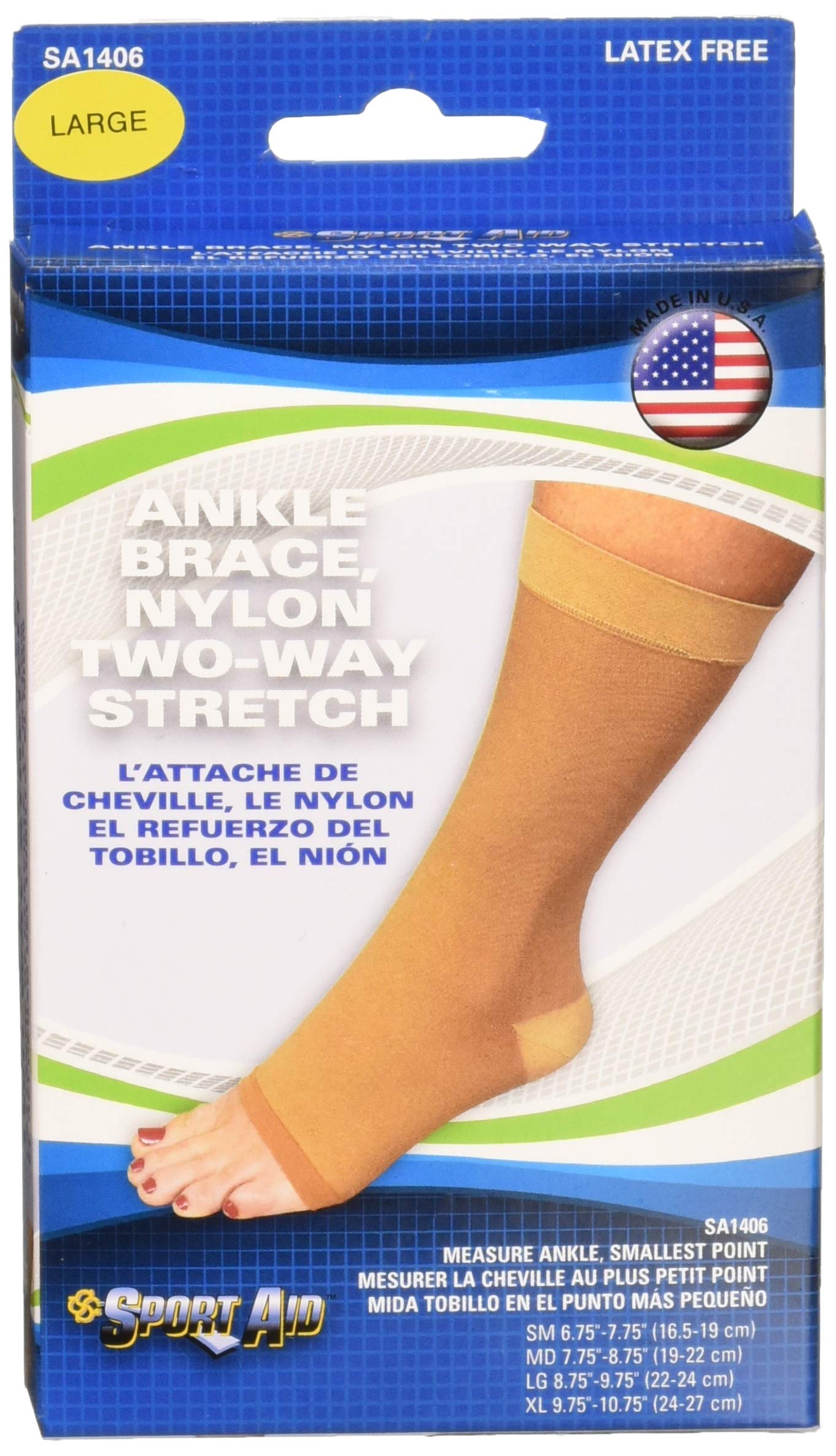 Sport Aid Ankle Brace Large Beige SA1406-1 Brace, Pack of 2
