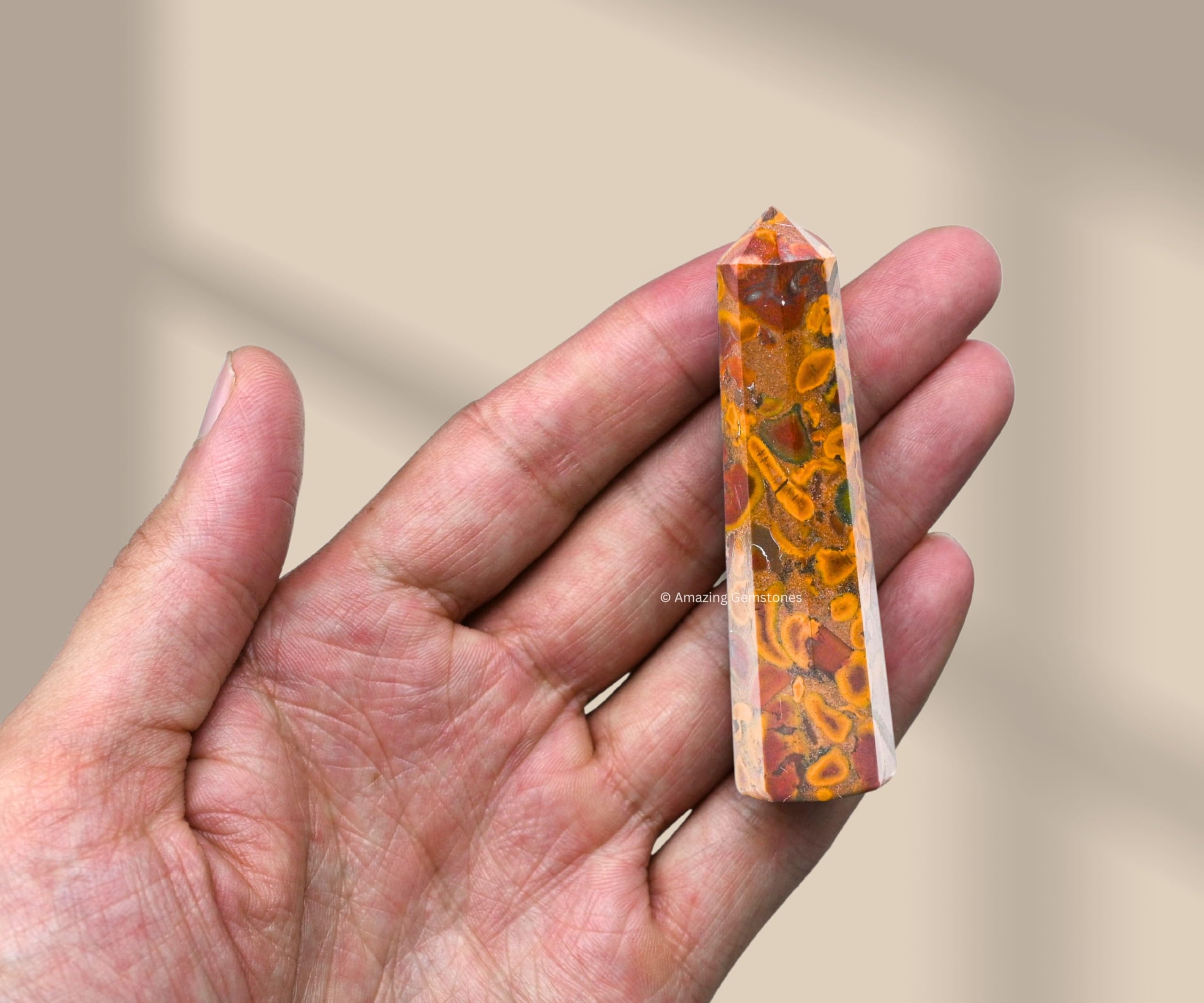 Fruit Jasper Crystal Towers ~ Natural Healing Crystal Point Obelisk for Reiki Healing and Crystal Grid (2'' to 3'' INCH)