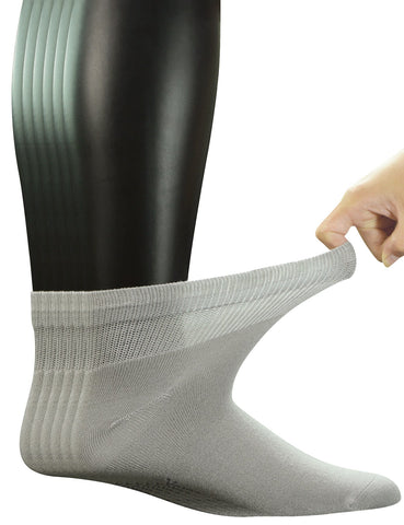 Yomandamor Men 's Diabetic Ankle Socks with Seamless Toe and Non-Binding Top,6 Pairs L Size(10-13)