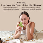 Rena Chris Gua Sha Facial Tools, Natural Jade Stone Guasha Tool for Face, Manual Massage Tool for Jawline Sculpting and Puffines