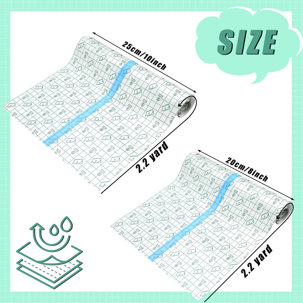 Nuanchu 2 Rolls Transparent Stretch Adhesive Bandage Waterproof Tattoo Bandage Round Transparent Film Dressing Clear Adhesive Dr