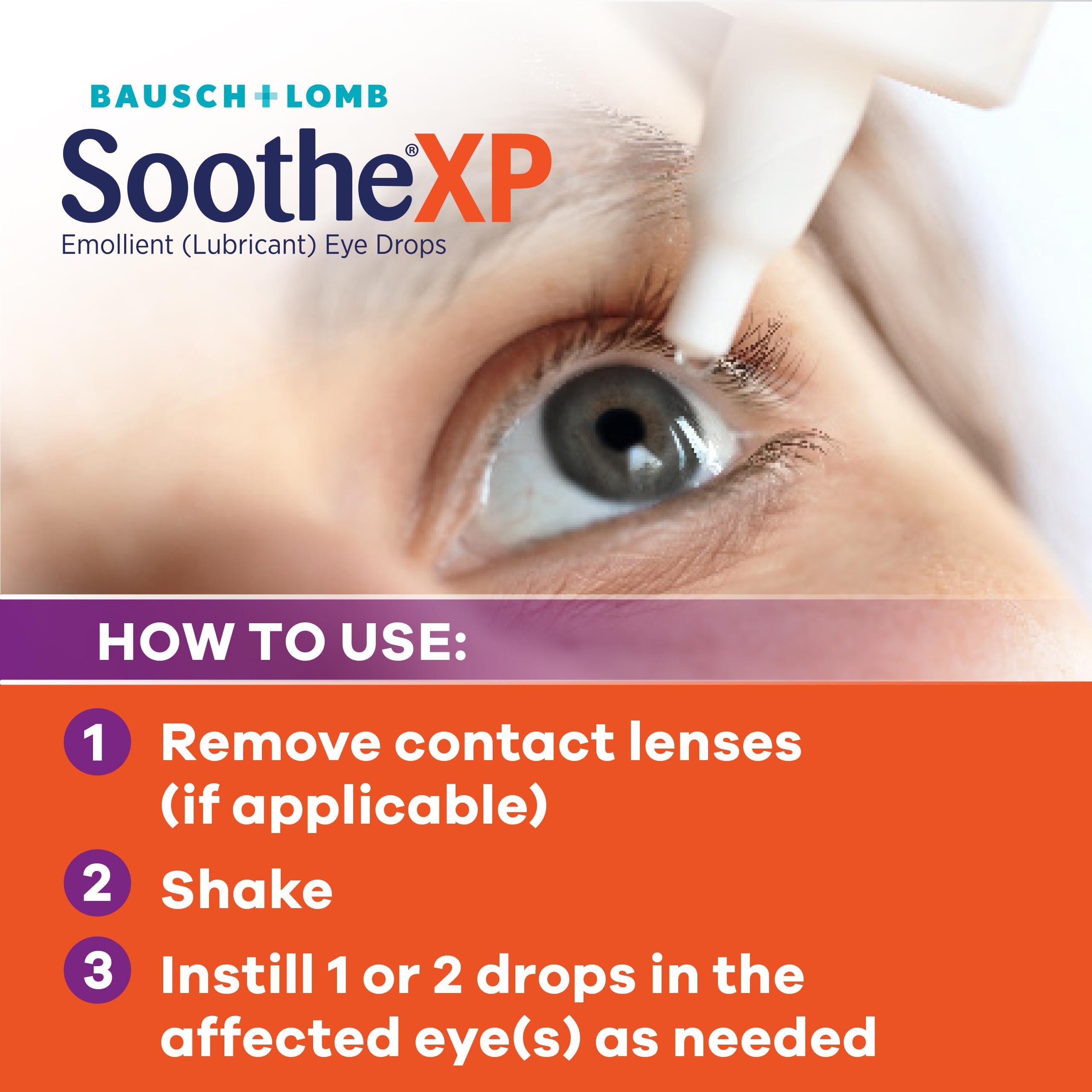 Soothe XP Eye Drops for Dry Eye Symptoms, Xtra Protection Lubricating Eye Drops ? from Bausch + Lomb, 0.5 FL OZ (15 mL) Twin Pac