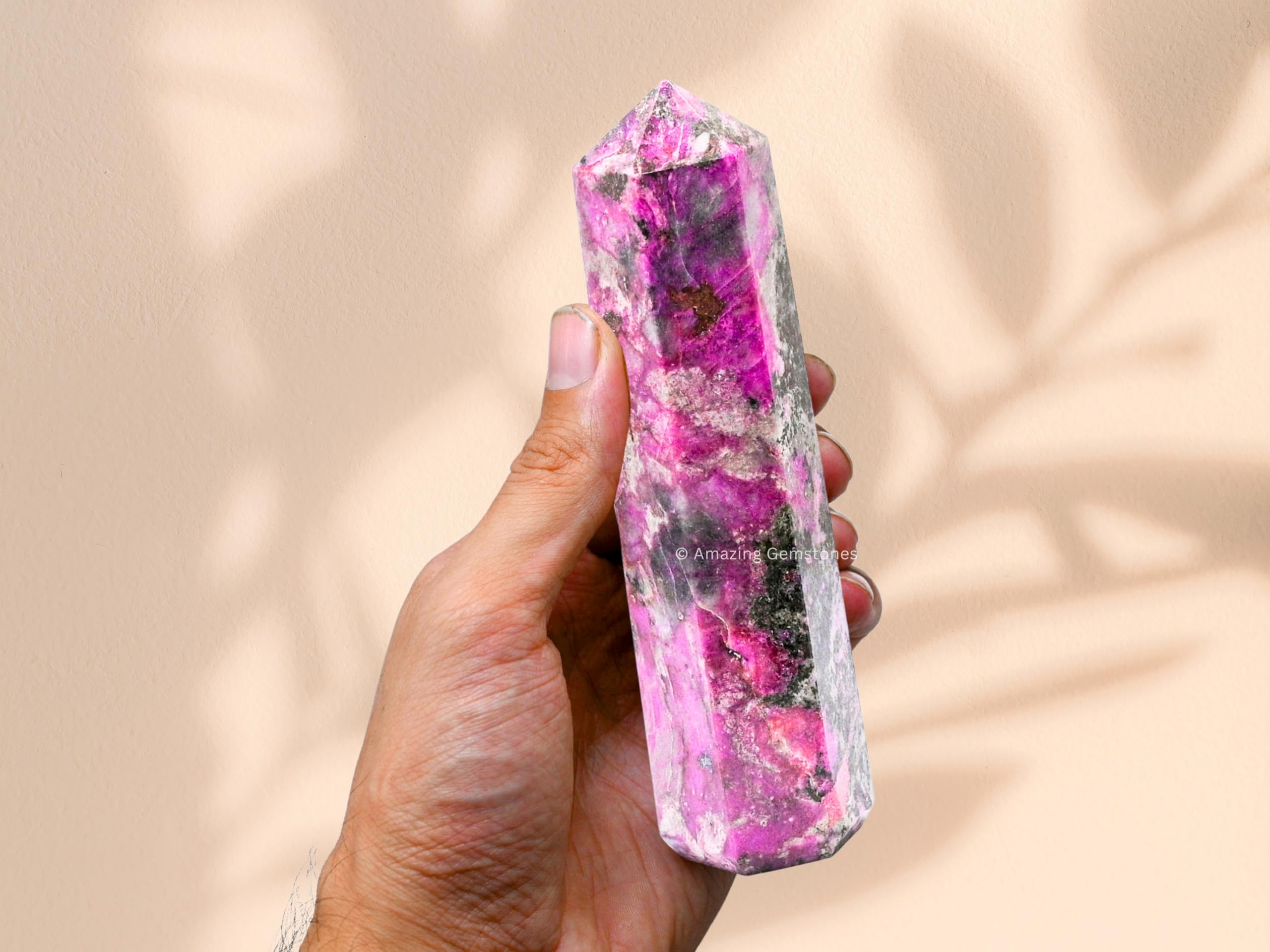 Large Cobalt Calcite Crystal Towers ~ Natural Healing Crystal Point Obelisk for Reiki Healing and Crystal Grid (5.5'' to 6'' INC