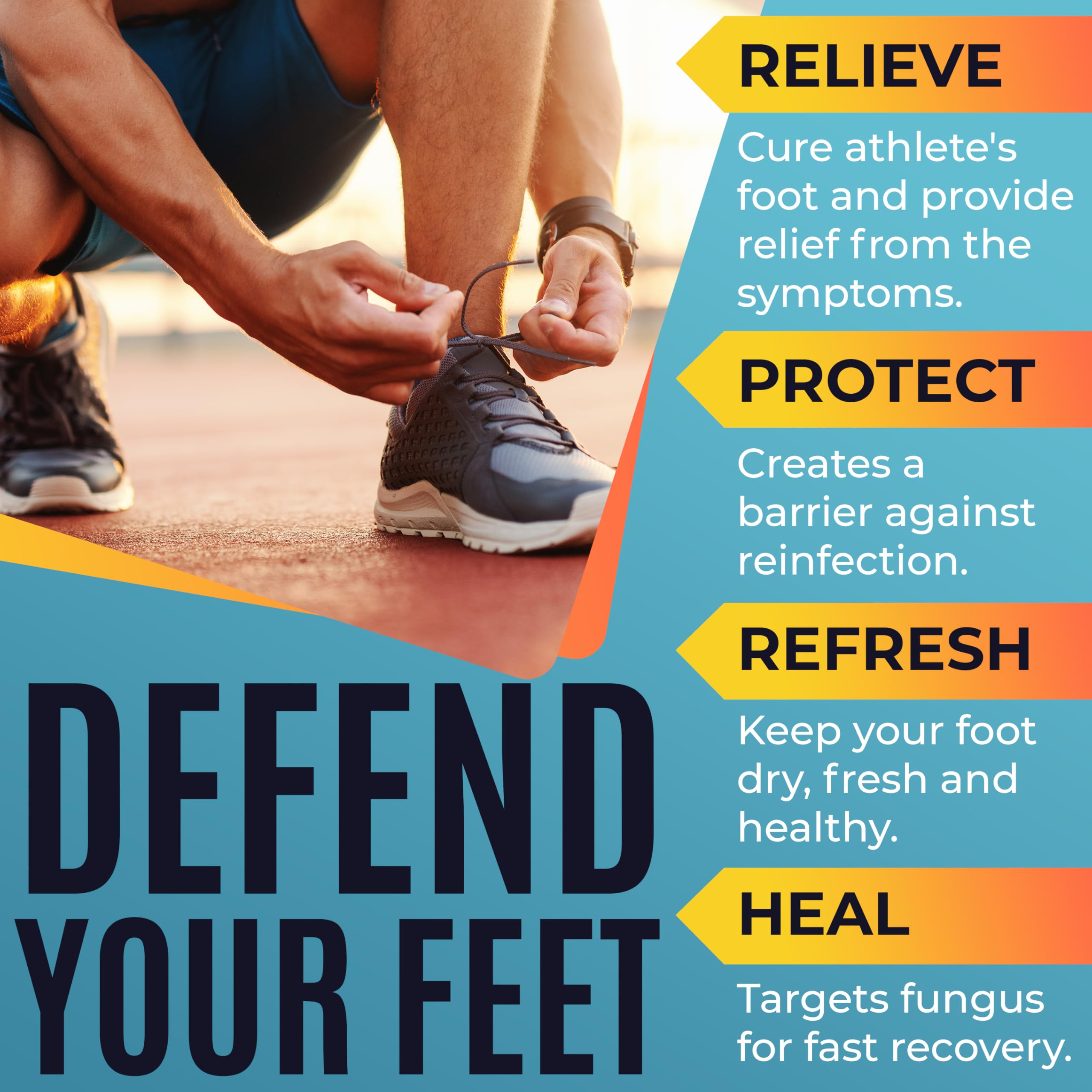 Athletes Foot Spray With Tea Tree Oil | Antifungal Treatment for Athletes Foot, Jock Itch, Ringworm | Soothes Itchy, Irritated S