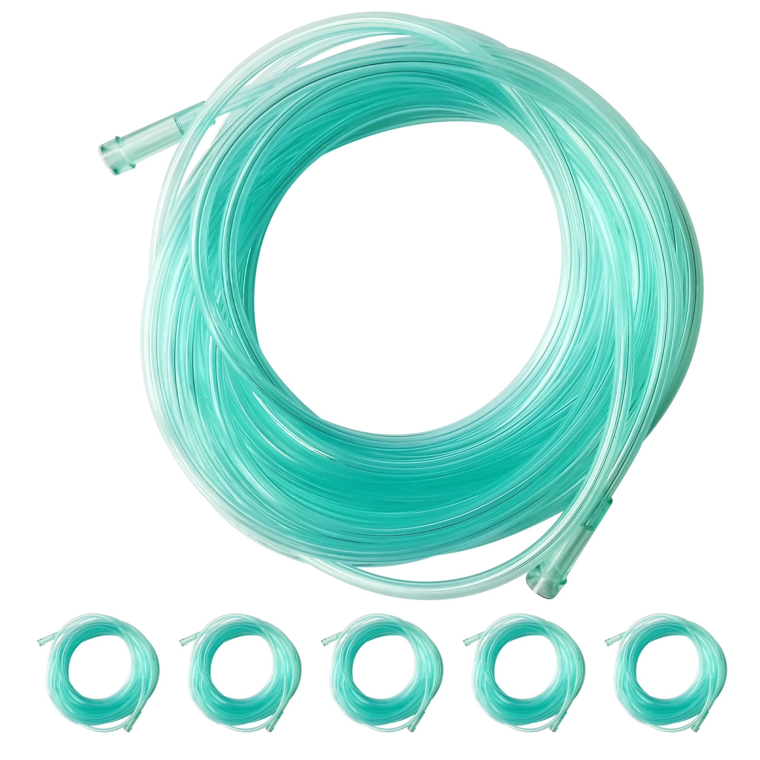 Each 32.8 ft, Total 5 Pack, 6-Channel Crush Resistant Oxygen Tubes, Universal End Connectors, Medical Grade Material