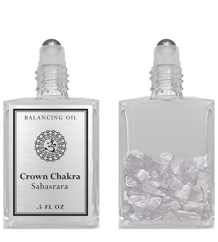 Bios Apothecary - 7th Chakra Balancing Oil - Sahasrara Crown Chakra Aromatherapy - Roll On Pulse Points - Infused with White Qua