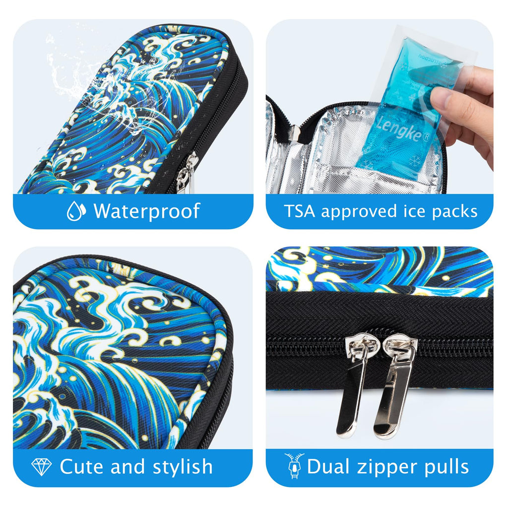 YOUSHARES Insulin Cooler Travel Case - Diabetic Case Insulated Organizer Portable Cooling Bag for Insulin Pen and Medication Dia