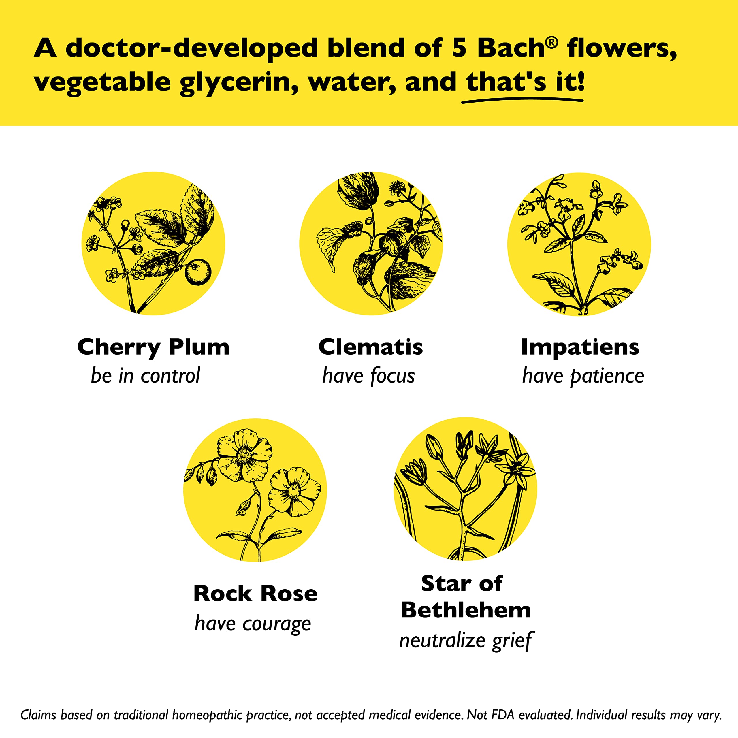 Bach RESCUE Remedy Dropper 20mL, Natural Stress Relief, Homeopathic Flower Essence, Vegan, Gluten & Sugar-Free, Non-Habit Formin