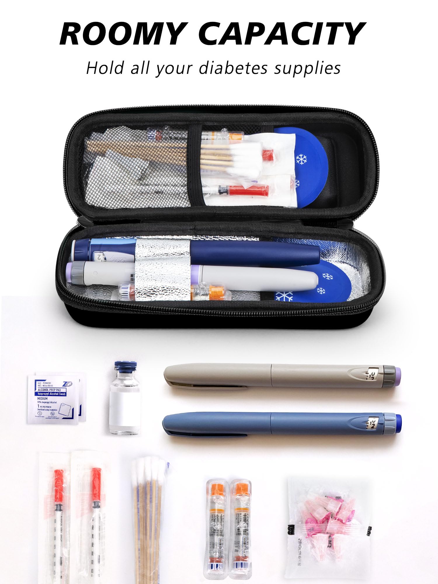 YOUSHARES Insulin Cooler Travel Case with Temperature Display - Diabetic Travel Case Refrigerated Medicine Cooler Travel Case wi