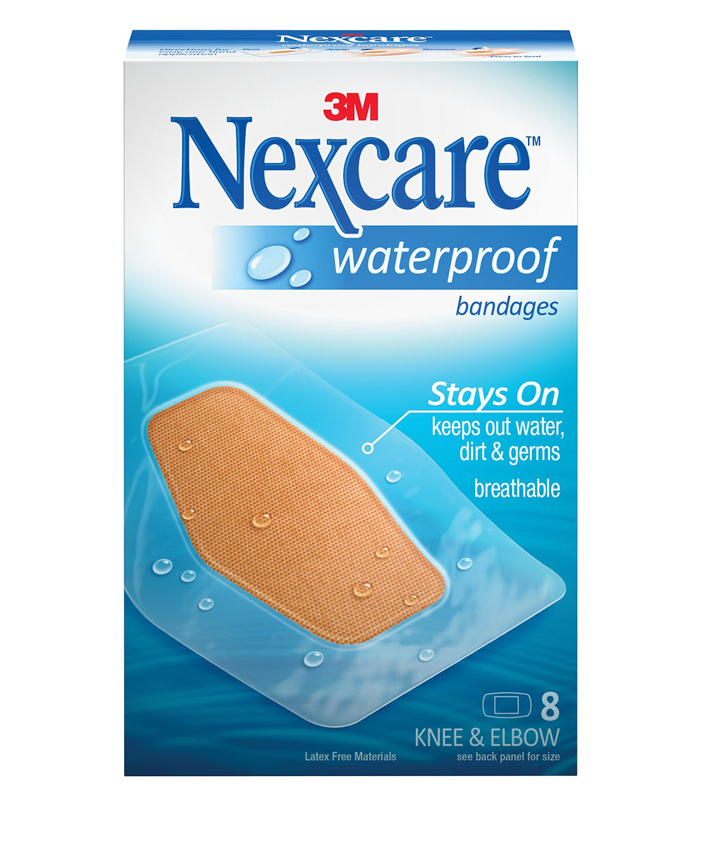 Nexcare Waterproof Clear Bandage, Knee and Elbow, 8 Count