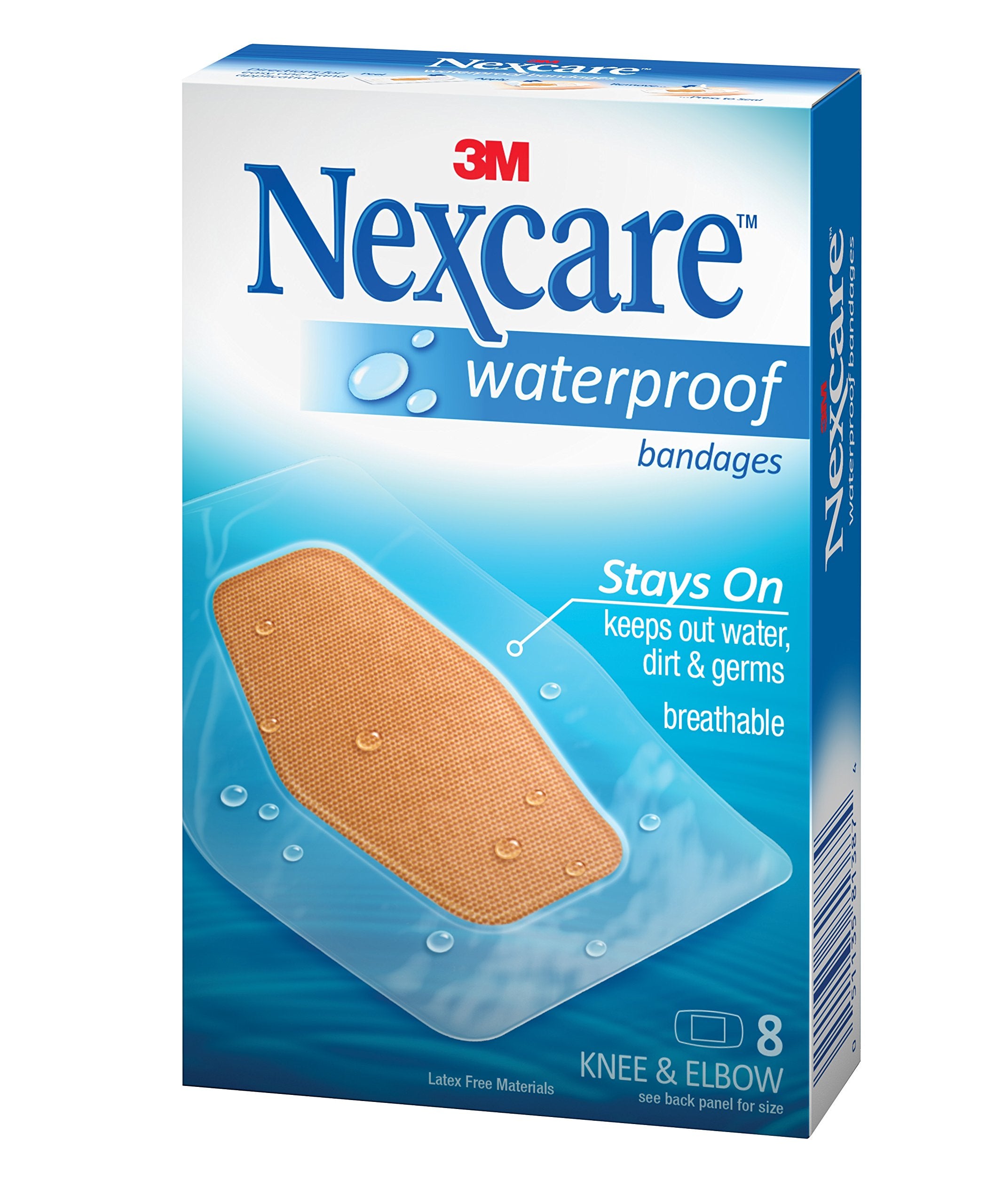 Nexcare Waterproof Clear Bandage, Knee and Elbow, 8 Count