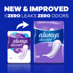 Always Discreet Adult Incontinence & Postpartum Pads For Women, Size 5, Heavy Absorbency, Long Length, 39 Count