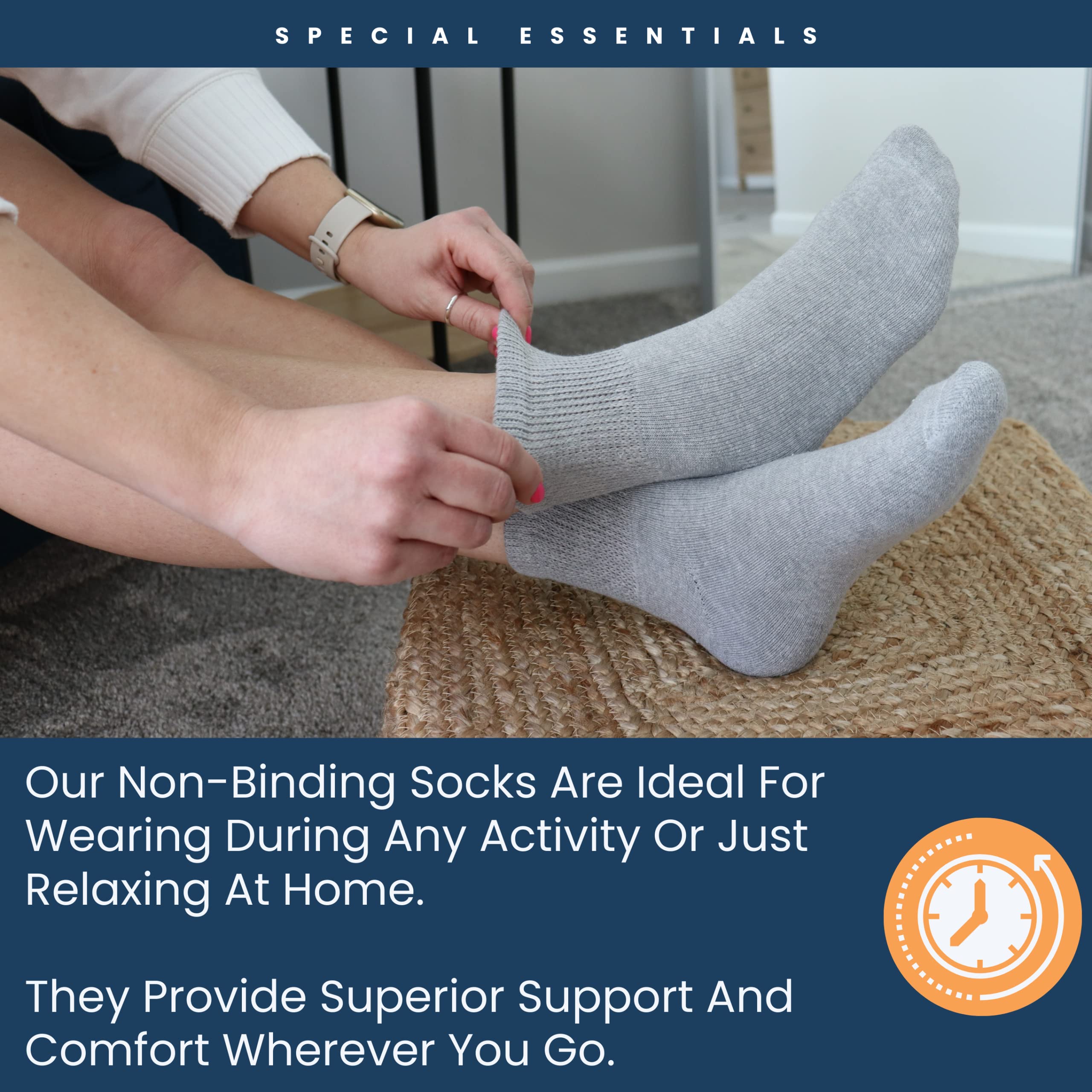 Special Essentials 12 Pairs Cotton Diabetic Ankle Socks - Non-Binding With Extra Wide Top For Men and Women White 10-13