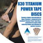 Phiten X30 Titanium Power Tape Discs - Round Shaped Discs Water-Resistant Athletic Tape for Muscle, Knee, Elbow, Shoulder, and J