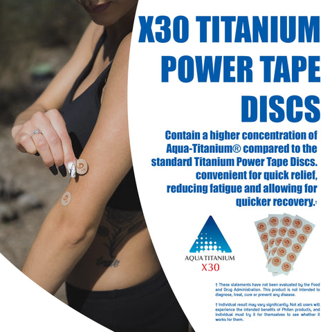 Phiten X30 Titanium Power Tape Discs - Round Shaped Discs Water-Resistant Athletic Tape for Muscle, Knee, Elbow, Shoulder, and J