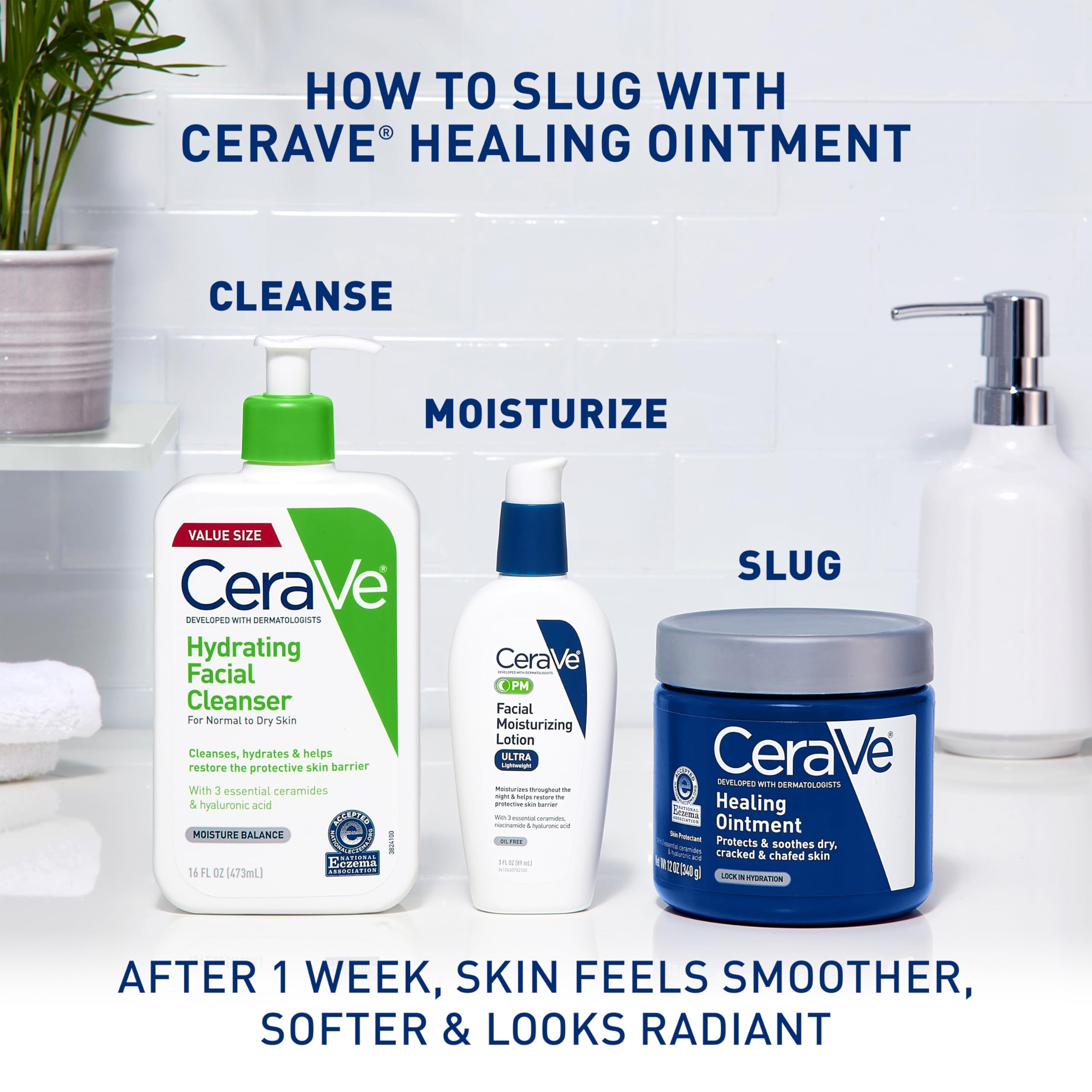 CeraVe Healing ointment | 3 ounce | cracked skin repair skin protectant with petrolatum ceramides | lanolin & fragrance free, 3