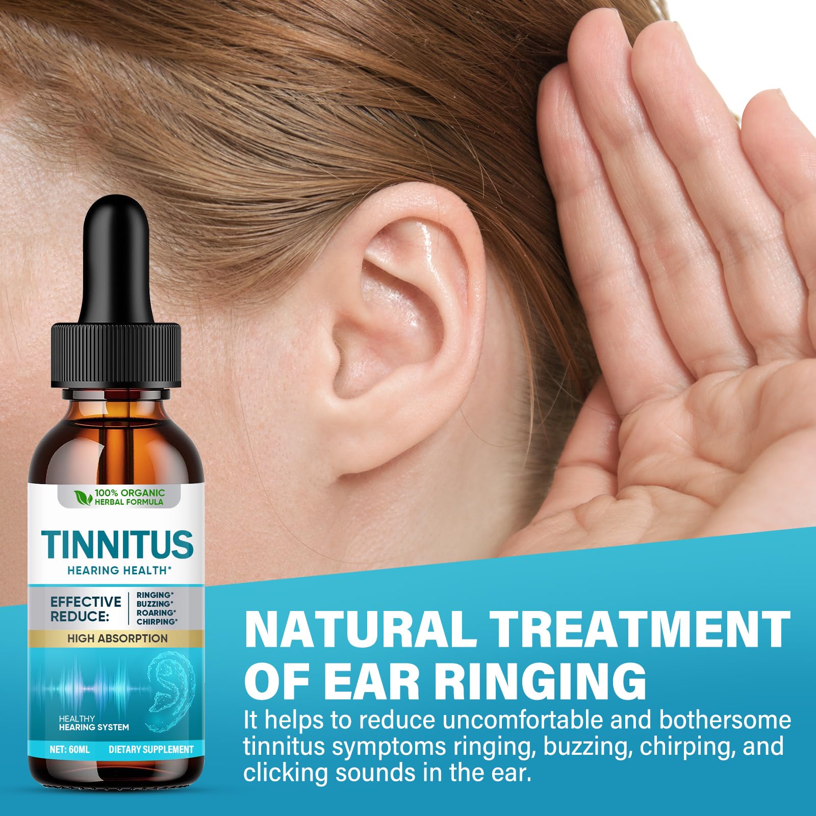 Green Hills Tinnitus Relief for Ringing Ears, Natural Ear Ringing Relief for Clogged Ears,Reduce Ear Noise & Improve Hearing