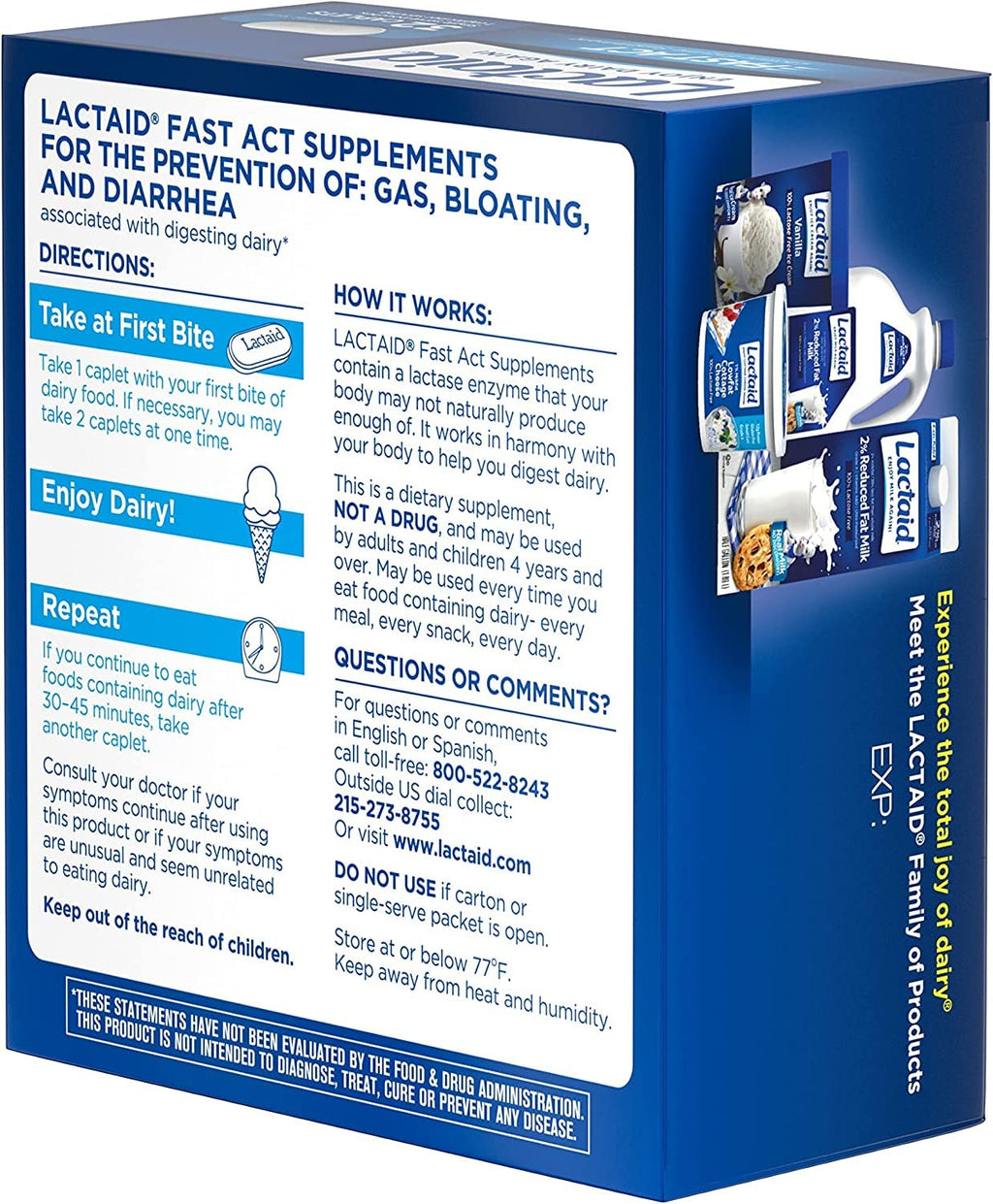 LACTAID Fast Act Caplets 32 Caplets (Pack of 3)