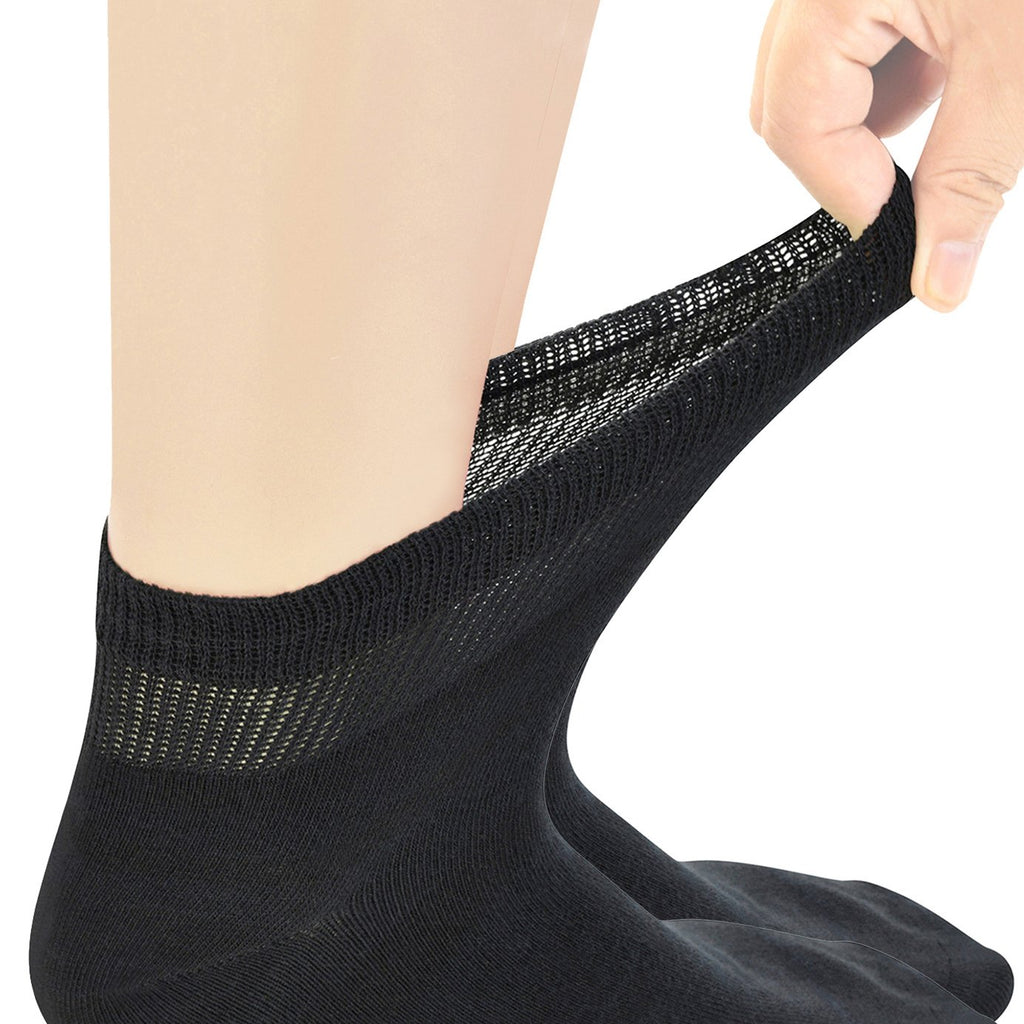 Yomandamor Mens Coolmax Ankle Wide Stretched Diabetic Socks with Seamless Toe,5 Pairs