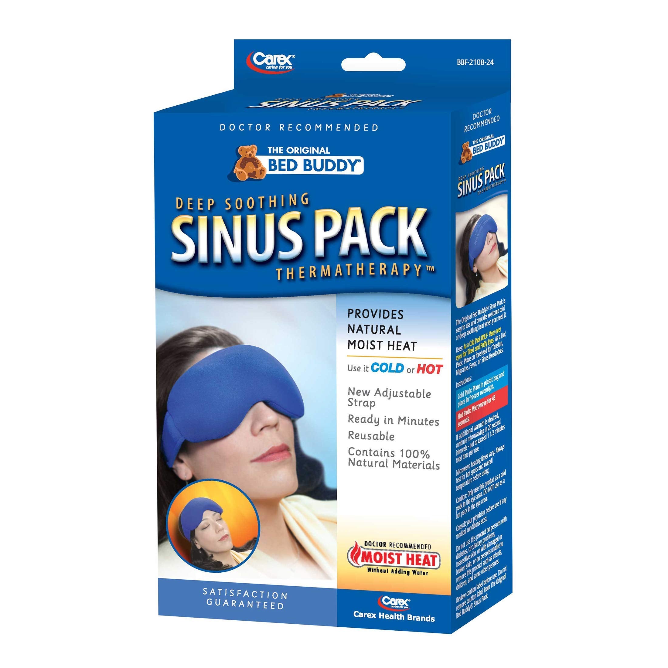 Bed Buddy Sinus Headache Relief Mask - Heated Eye Mask and Cold Eye Mask - Stye Eye Compress and Eye Heating Pad, For Headaches,