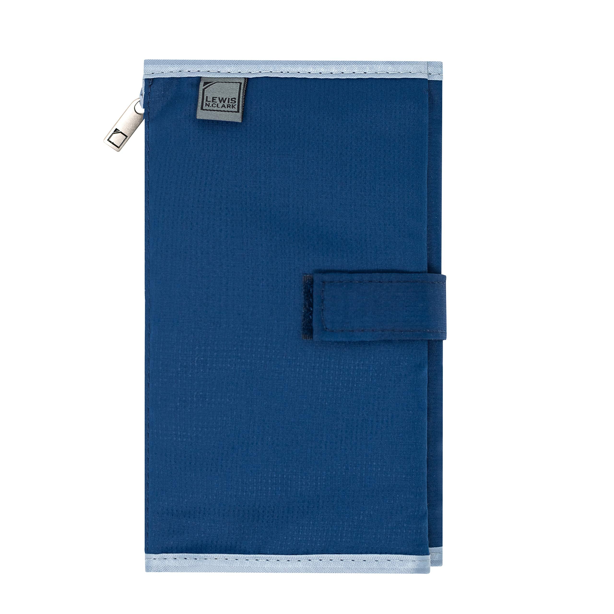 Lewis N. Clark AM/PM Folding Pill Organizer + Supplement Case for OTC Medicine, Navy