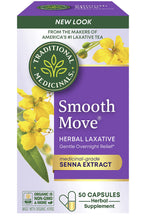 Traditional Medicinals - Smooth Move Laxative Capsules - Contains Organic Senna - Natural Herbal Constipation Relief - 50 Capsul
