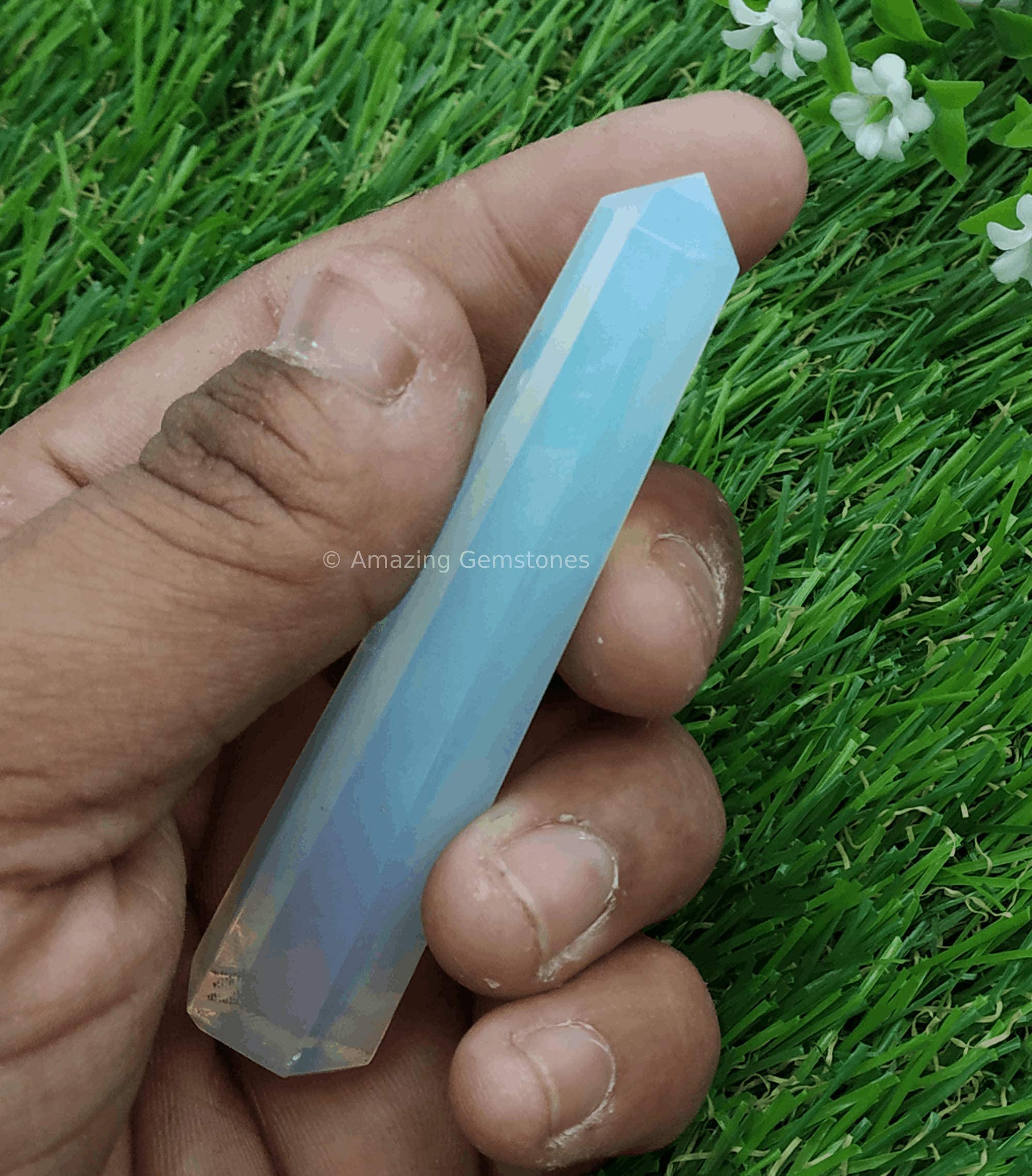 Opalite Crystal Towers ~ Natural Healing Crystal Point Obelisk for Reiki Healing and Crystal Grid (2 to 3 INCH)