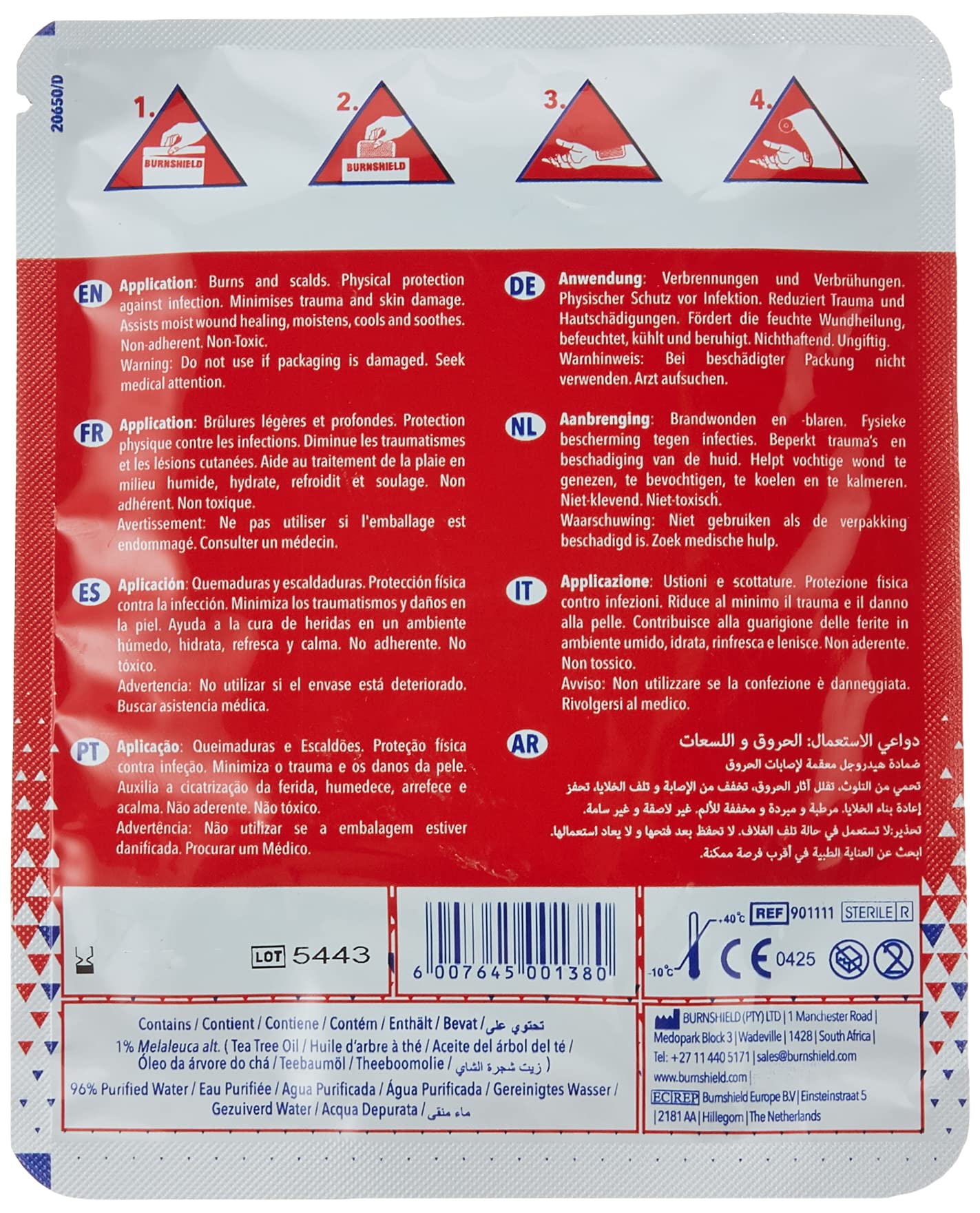 Burnshield 4 X 4 Burn Dressing, Sterile