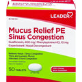 Leader Mucus Relief PE Sinus Congestion, Expectorant; Nasal Decongestant, Thins and Loosens Mucus, Immediate-Release, Alleviates