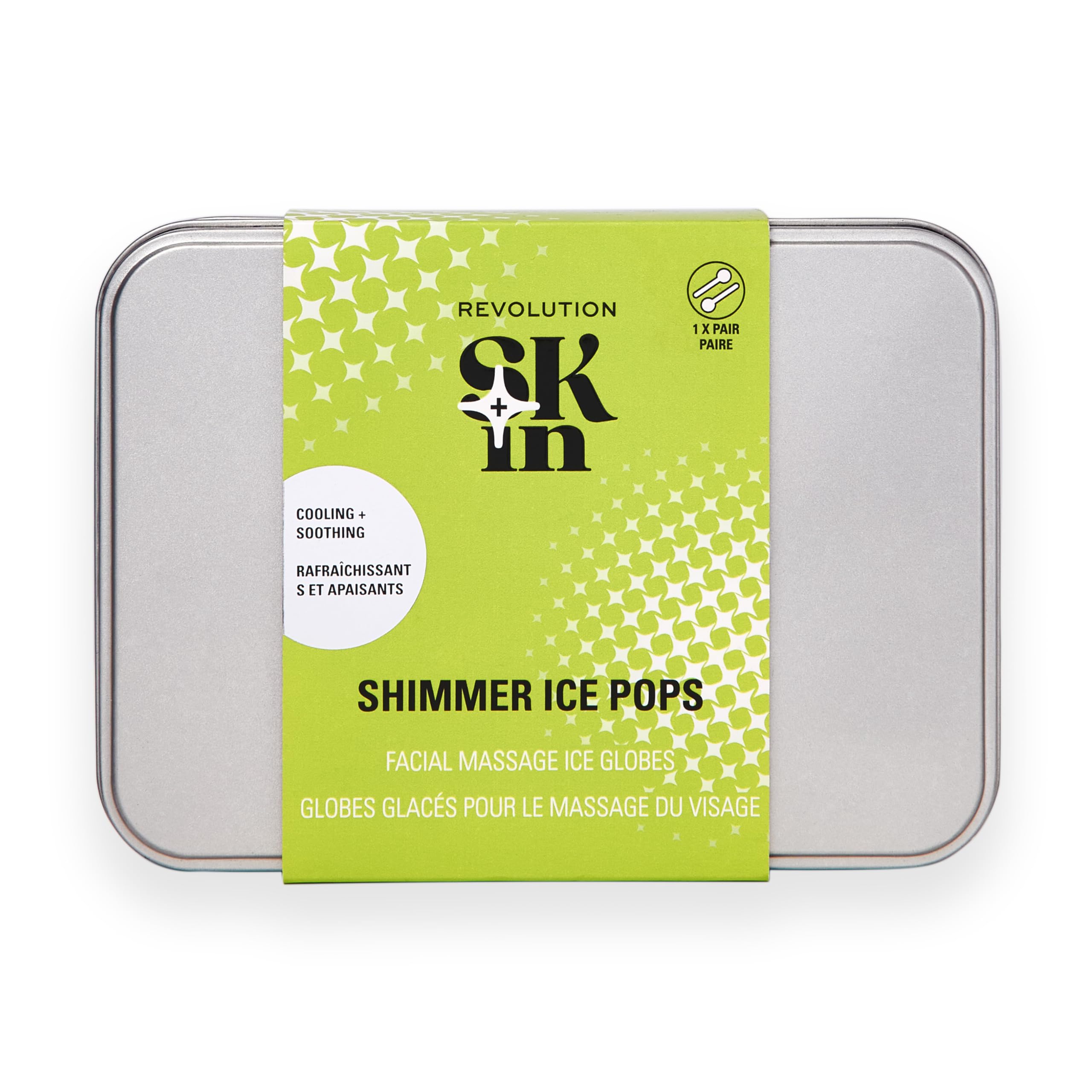 Revolution Skin Ice Globes, Cooling Glass Facial Skincare Tool for Face, Neck & Eyes, Soothe & Relax Skin, Fridge-Safe